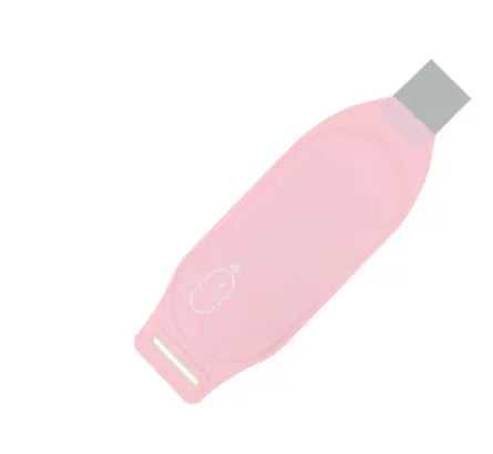 Pink rechargeable water-resistant menstrual heating belt with sleek design and control buttons for stomach pain relief